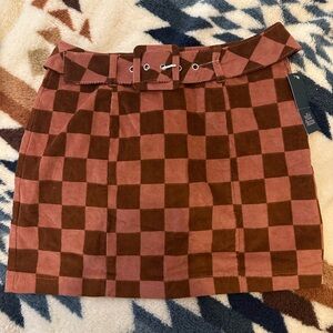 Brand New With Tags Corduroy Checkered Mini Skirt